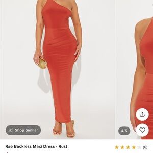 Fashion Nova Rae Backless Maxi Dress- Rust Size: S